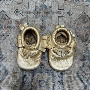 Freshly Picked Gold Moccasins for baby